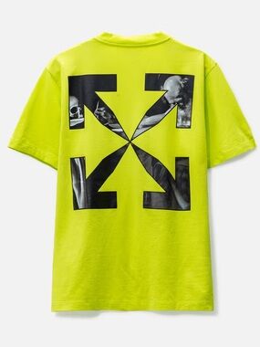 Off-White Caravaggio Arrow T-shirt in lime green